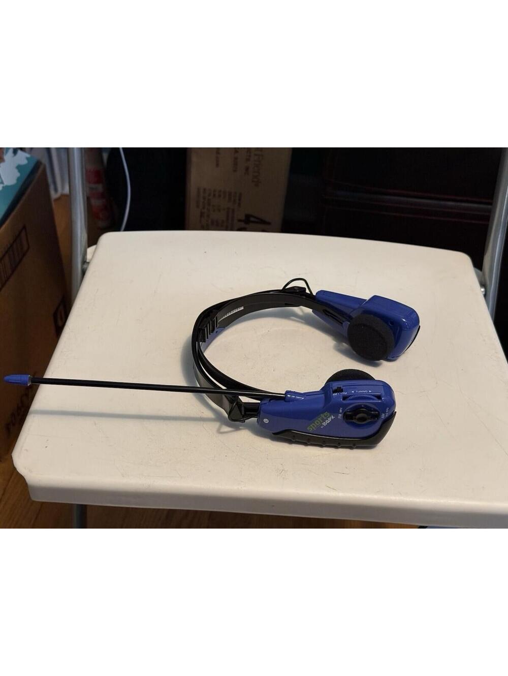 GPX Sports AM/FM Radio Blue Stereo Headphones BLUE - Working